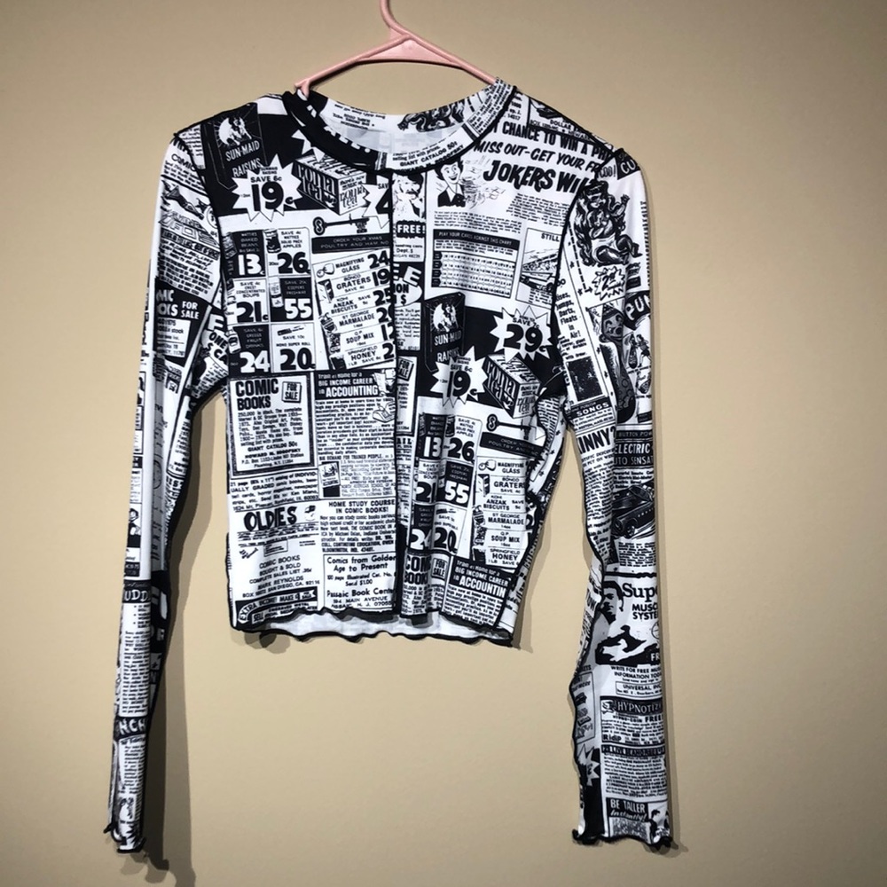 Newspaper Print Longsleeve